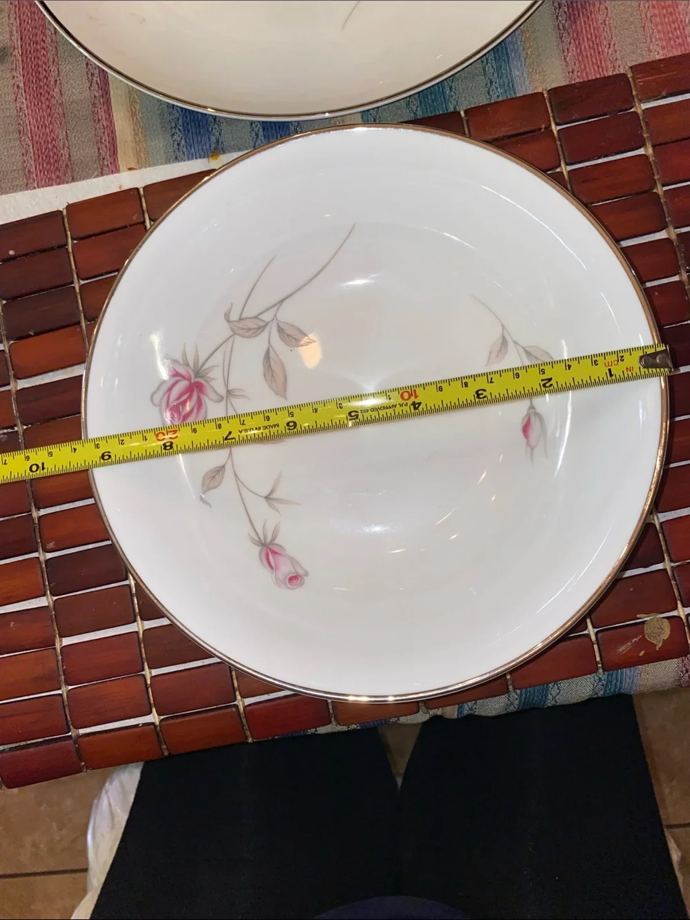 Vintage Seizan White Porcelain Dinner and Serving Bowls with Pink Rose Motif